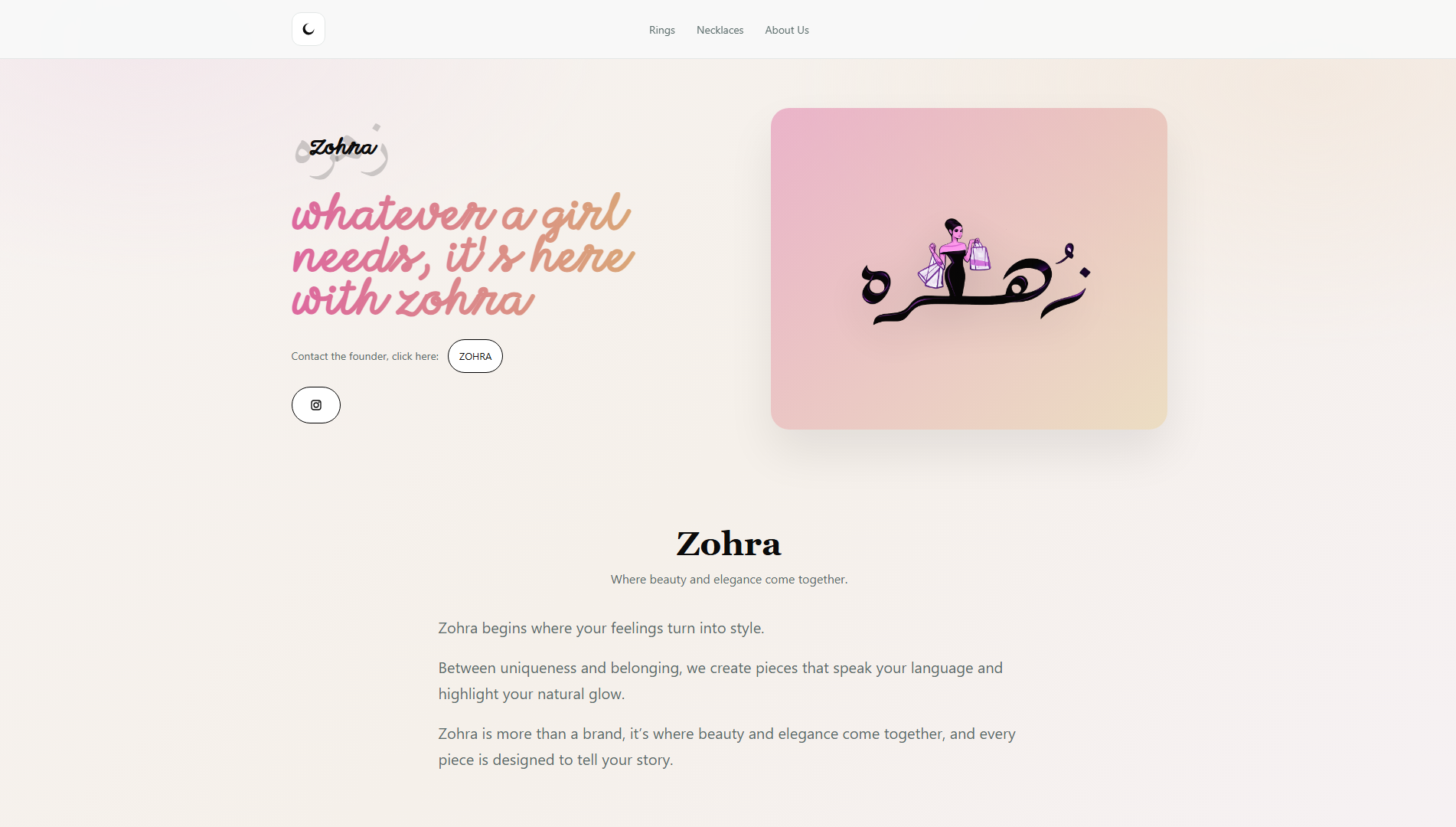 Zohra Website Preview